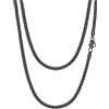 PROSTEEL Collana catena scatola piatta 50 cm larghezza 4 mm colore nero acciaio inossidabile placcato metallo nero sottile grossa gioiello alla moda