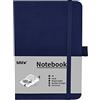 Mlife A6 Piccolo Taccuino, Taccuino Tascabile Foderato Con Portapenne, Cartonato, 192 Pagine, 3,9 Pollici * 5,5 Pollici - Per Donne e omini(Blu)