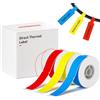 NIIMBOT 3 rotoli di etichette per stampante D110 D11 D101, 12,5 x 74 mm, colore: rosso, giallo, blu