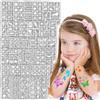 Yazhiji 390 pezzi stencil per tatuaggi temporanei, kit di stencil per pittura viso e corpo, stencil per tatuaggi glitterati per bambini, spettacoli scolastici, compleanni, feste di Halloween