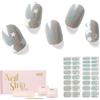 NAILOG Strisce per Unghie in Gel Semi Polimerizzato, 34 Pcs Adesivi e Decalcomanie per Unghie di Qualità da Salone, Nail Wraps Decorazione DIY per Donne Ragazze, Shimmery Stars