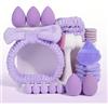 XINYUNXIN Set 24pcs Skincare con Fascia Capelli Donna Trucco | Fasce Spa per le donne Complete di Spugne e Spazzola Detergente | Fascia Capelli Skincare Donna Polsini Skin Care Assorbente per Makeup(viola)