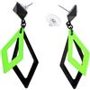 W WIDMANN MILANO Party Fashion - Orecchini Neon Rhombus, forme geometriche, accessorio anni '80 / '90, per carnevale, festival
