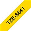 Brother tze-s641 nastro per etichettatrice nero su giallo tz