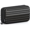 stardis Trousse per cosmetici con guscio rigido, da donna, da uomo, da toilette a forma di valigia, impermeabile, mini valigetta per donne, uomini, bambini, nero scuro, Beauty case