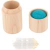 TOPINCN Porta Aghi da Cucito in Legno, Puntaspilli Portatile di Grande capacità con Aghi da Ricamo, Facile da Trasportare per Progetti di Cucito (Blu verde)