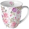 Ambiente Tazza in porcellana, collezione di rose e fiori, per tè/caffè, articolo regalo