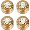 Banworks Manopole controllo chitarra '60s, 18 denti metriche 6mm (15/64) | Manopole 2 Tono‑Volume speed top‑hat per Epiphone Les Paul SG,4Pcs JT/XN‑02 Dorato con motivo bianco