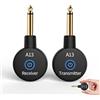 INGPARTNER A13 Wireless Guitar System 2.4 GHz, 2 modalità, batteria ricaricabile agli ioni di litio, portata 30 m, tempo di riproduzione, Plug & Play per chitarra, basso, violino, tastiera - nero