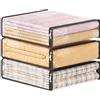 Lifewit Scatole per Vestiti Trasparenti, Contenitori per Armadio, Scatole Armadio Pieghevole in Plastica, Contenitore Sottoletto, Organizer Armadio per Vestiti, Maglione, Coperta, 14 L, 3 Pezzi