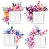 GORGECRAFT 8pz Adesivi Interruttore della Luce 4 Stili Fiori Colorati Decalcomanie Prese con Motivo Floreale Rosa Viola Adesivi Murali in PVC Impermeabili Casa Soggiorno Camera da Letto Ufficio