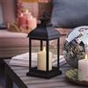 Lights4fun Lanterna Nera de 30,5 cm con Candela a LED TruGlow® Fiamma Tremolante a Pile con Timer Resistente alle Intemperie Decorazione per Interni Giardini Balconi Esterni