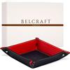 Belcraft Luni Svuotatasche in Pelle, Elegante Pensiero con Scatola Regalo, Realizzato a Mano da Artigiani Toscani, Porta Oggetti, Nero (19x19 cm)