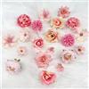 FAINCA 20 Pezzi Fiori Finti Artificiali Teste 3-5 cm Teste di Fiori Artificiali Mini Fiori Finti per Decorazioni Testa di Fiore Artificiale per San Valentino Bouquet DIY Matrimonio Decorazione (Rosa)
