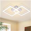ZMH Lampada da soffitto LED Corridoio - Lampadas da corridoio Design moderno Bianco Lampada da camera da letto Bianco caldo 3000K Lampadas da cucina 47CM Quadrata 24W per camera da letto Soggiorno