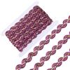 GORGECRAFT 5.5m Paillettes Passamaneria Passamaneria 2.5cm Viola Metallizzato Bordo Smerlato Pizzo Nastro Glitter Applique Bordatura Passamaneria Natale Paillette Pizzo Ondulato per Cucire Tende