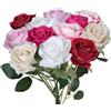 Yuqilin Yuqinlin 12 Pezzi Rose Rosse Finte per Decorazioni Bouquet Fiori Finti di Rosa con Steli Lunghi Rose Finte Realistiche per Matrimoni Feste Decorazioni Interni sterni 50x6cm (Colori misti)