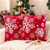 Miuyunya Set di 2 Rosse Federe Cuscini Natalizi per Divano 50 x 50 Velluto Fodere Cuscini Natalizi Argento Fiocchi di Neve Copricuscini Decorazione con Cerniera Nascosta per Soggiorno Lavabili
