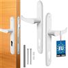 KOTARBAU® Maniglia per porta da 90 mm, sinistra destra per cilindro profilato, colore bianco, in alluminio