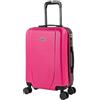 ITACA - Bagaglio A Mano Rigido Leggero Bagaglio A Mano 55X40X20 con 4 Ruote Silenziose Trolley Cabina Estensibile Viaggio Aereo Ergonomico Durevole. Compatibile Ryanair, Fucsia/antracite
