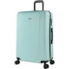 ITACA Valigia Grande Rigida Viaggio Rigide, Trolley Grande con 4 RuoteDoppie Girevoli, Materiale ABS Valigia Rigida Grande Resistente e Leggero Tiber, Verde Menta, L