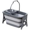Dirt Devil Secchio pieghevole da 20 litri - Secchio Mop con strizzatore - Secchio per la pulizia dello spazio - Mopper portatile per pavimenti - Grigio Bianco