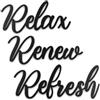 Vivegate Targa artistica in metallo con scritta Relax Renew (media)