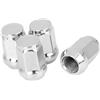 A ABSOPRO Dadi Ruote M14x1.5 Cromati 4Pc Per Auto Acciaio | Tipo Cono Sferico, Dimensioni 35x23mm, Esagono 19mm, Installazione Professionale, Compatibile Con Cerchi, Sede Conica 60°.