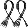 KUOQIY KUOQI 2 pezzi 5,5 x 2,1 mm, 5-24 V, 1 presa su 4 connettori DC, cavo splitter a 4 vie, per fotocamere e telecamere CCTV, striscia LED, router