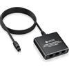 eSynic 3 Vie Toslink Splitter Audio Digitale con 1m Cavo Fibra Ottica Integrata, Splitter Ottico 1 In 3 Out Connettore Placcato Oro, 1X3 Sdoppiatore SPDIF in Alluminio per HDTV Console Soundbar