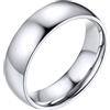 Bestyle Anello Uomo Acciaio Anelli Acciaio Uomo Anelli da Donna Misura 25 6mm Argento con Confezione Regalo