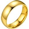 Bestyle Anello Uomo Acciaio Dorato Anello Fascia Larga Donna Anelli Acciaio Donna Misure Grandi Misura 17 6mm Oro con Confezione Regalo