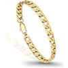 PROSTEEL Bracciale Uomo 06MM Larghezza Oro Cubana Catena Tridimensionale Bracciali Braccialetto Catena Spessa Design Moderno Struttura Stabile Confezione Regalo