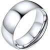 Bestyle Anello Acciaio Uomo Anelli da Ragazzo Anello Acciaio Donna Misura 25 8mm Argento con Confezione Regalo