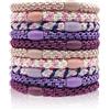 Kisvic Elastici per capelli da donna, multicolore, 10 pezzi, alla moda, intrecciati, elastici per capelli, per donne, ragazze, bambini, capelli spessi e ricci, viola