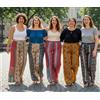 Fatto a mano 5 pezzi pantaloni vintage Kantha fatti a mano gamba larga hippie boho zingari...
