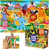 QUOKKA Puzzle Da Pavimento Per Bambini Di 3-4 Anni - Puzzle Da 48 Pezzi Grandi Per Bambini - Puzzle Che Si Illuminano Al Buio Per Bambini Di 4-5 Anni - Scena Di Safari Con Animali Africani