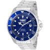 Invicta Pro Diver - Orologio da Uomo in Acciaio Inossidabile con Movimento Automatico - 47 mm, Argento/Blu