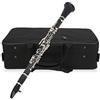 generic Strumento Musicale Clarinetto Chiave in Sib, Set Clarinetto 17 Chiavi in Sib in Legno con Panno per Pulizia Scatola per Cacciavite a Lamella Strumento Musicale (BLACK)