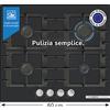 BOSCH PNP6B6K40 PIANO COTTURA GAS, 4 zone di cottura, dimensioni: L 59 cm, P 52 Vetro Nero