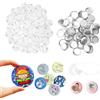 Tomotato Kit Parti per Bottoni Posteriori,100 Set Completi per Creare Bottoni Badge Rotondi in Metallo con Pellicola Protettiva,Kit Fai da Te per Realizzare Spille Personalizzate per Abbigliamento(32mm)