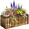Outsunny Fioriera da Giardino Rettangolare per Interni ed Esterni, in Legno di Abete, 80x33x30 cm, color Legno|Aosom