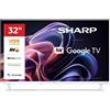 SHARP 32HF2265EW - 32"" GOOGLE TV LED HD - FRAMELESS - AUDIO DOLBY DIGITAL+ / DT