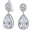 Bling Jewelry Grande Goccia Cubica Zirconia Pave Cz Aureola Prom Dichiarazione Dangle Su Orecchini Per Le Donne Argento Placcato Ottone