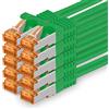 1aTTack.de 688060 Cat7-10x 3m - Cavo di rete Cat 7 Ethernet Lan 10 Gb/s PIMF LSZH Verde