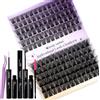 WENDY LASHES Kit Extension Ciglia Mixed 16-20mm FD18+B D-Curl Wispy Ciglia-Finte-Ciuffetti Extension Natural Look at Home for Beginner(Kit-FD18+B-1216mm)