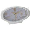 HERVIT Orologio Tavolo Ovale Fiori Bianco
