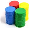 Smartdealspro Mini contatori di apprendimento in plastica opaca, gettoni per giochi di fiches da poker, con scatola portaoggetti (4 colori: rosso, giallo, blu, verde, 32 mm (100 pezzi)