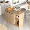 LBSIGN Isola Centrale Cucina 120 Cm Con Ante E Ripiani Dorian Rovere Effetto Legno