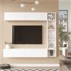 LBSIGN Mobile TV Sospeso Con Ripiani Laterali E Modulo Superiore Zen Bianco